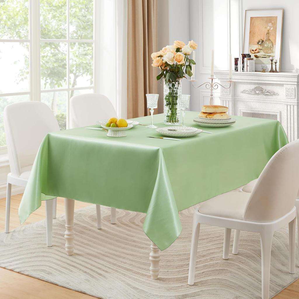 Satin Table Cover Rectangle Silky Soft Table Cloth, Satin Dining Tablecloths for Wedding Banquet Table Decoration, Dining Room
