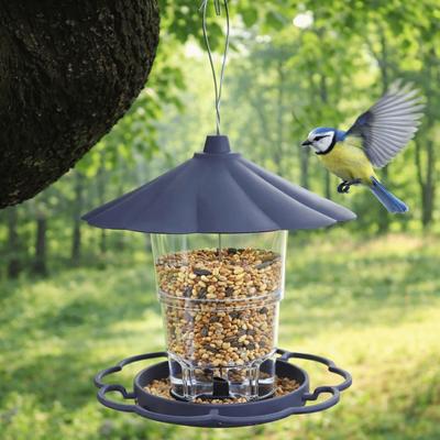Comedero Plegable Colgante para Pájaros Silvestres Impermeable Estilo Cenador Comedero Automático para Pájaros Gran Capacidad con Cordón Comedero para Colibríes