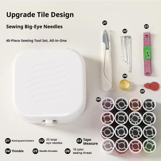 Mini Sewing Kit Small Travel Hand Sewing Kit for Adults Beginners Traveler 2-Layer Magnetic Needles And Threads Sewing Supplies for Emergency Home Use
