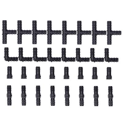 32 Stück/Set Tropfbewässerungs-T-Stücke Verbinder-Set 1/2 Schlauch-Set Garten Gewächshaus Sprinkleranlage
