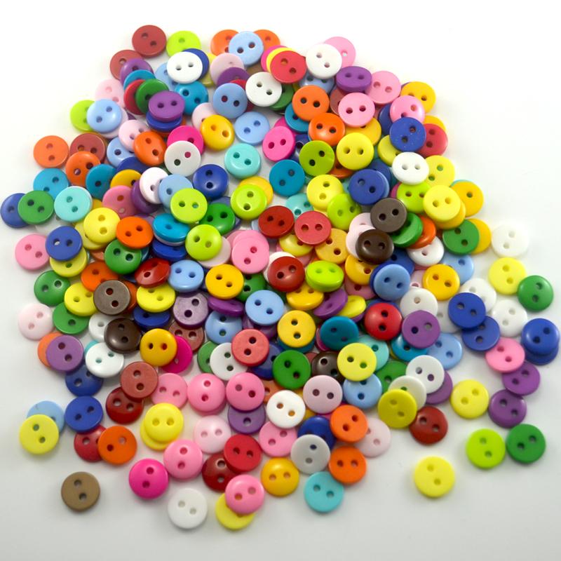 200ps 9mm Clothing Round Button, Candy Color Resin Fancy Decoration Button, DIY Handmade Creative Painting Material Button Set