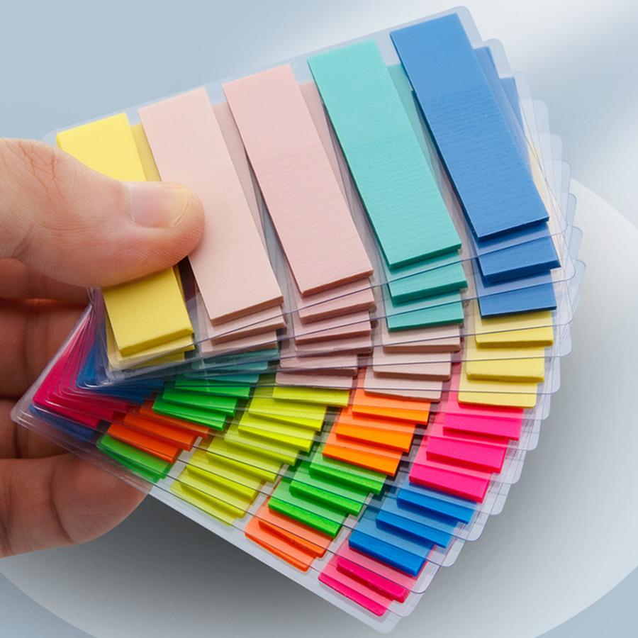 100pcs 5-Color Writable Fluorescent Guidance Label Self-adhesive Note Indicator Sticker Quick Flipping Bookmarks School Supplies