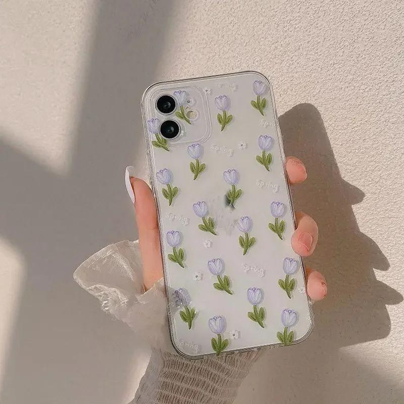 Cute Heart Daisy Clear Case for Samusng Galaxy S25 S24 Ultra S22 S23 S21 Plus FE S25Ultra 5G A55 A15 A16 A54 A35 A53 Soft Cover