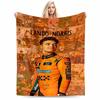 Racing Driver In Orange Suit CollageFlannel Blanket for Bedroom, Living Room, Sofa, and Nap