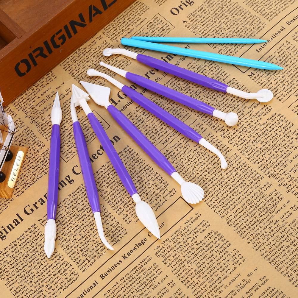 Wholesale 9 Pcs DIY Double Heads Pottery Clay Sculpture Carving Tools Home DIY Plastic Kids