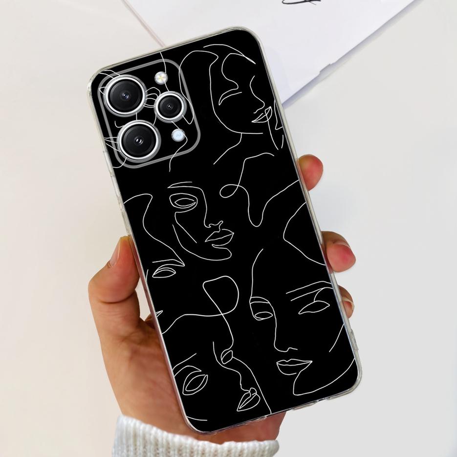 For Xiaomi Redmi 12 Case 2023 New Fashion Painted Cover Clear Silicone Phone Case For Xiaomi Redmi 12 Redmi12 Soft Fundas Bumper