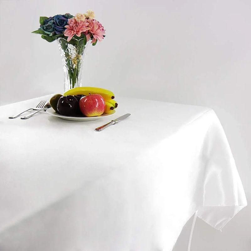 Wedding Tablecloth Rectangular Satin Table Black Overlay Cover Champagne Table Cloth Party Dinner Banquet Decoration