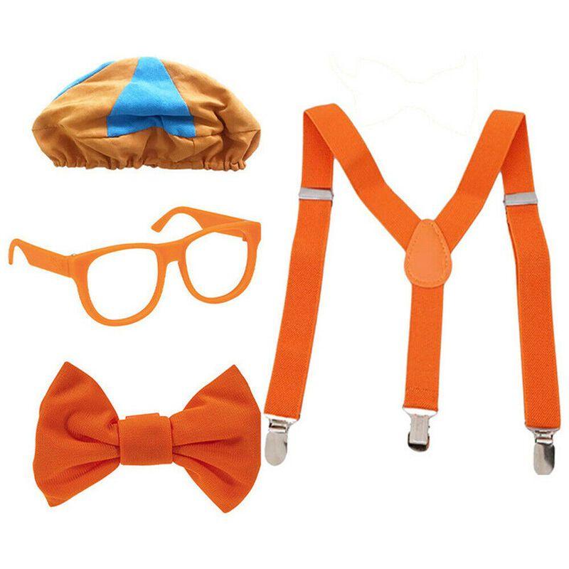 Blippi Like Be Dress Up Role Play Costume Hat Glasses Suspenders Bow New Tie