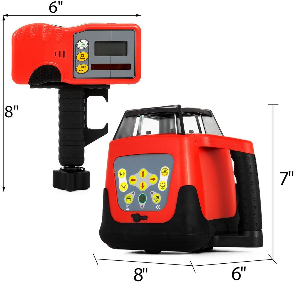 Green Laser Level Rotary Self Leveling Measuring Automatic Rotating Green Beam with Receiver Remote Control Carrying Case