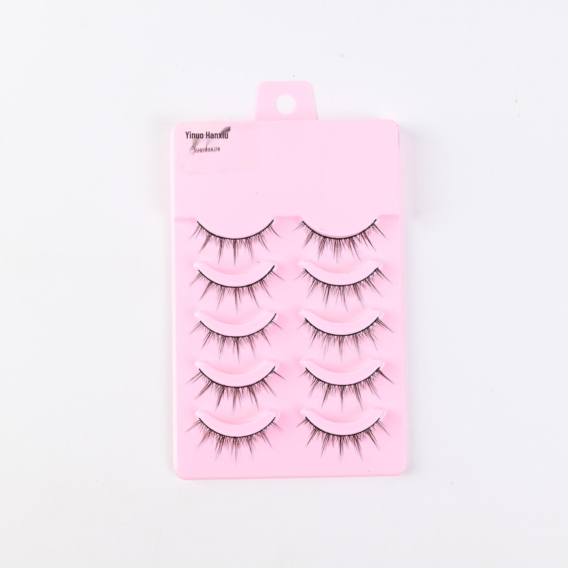 

Natural Thick Flat False Eyelashes with Black Stem