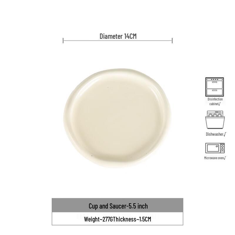 Shangqi Cream White Bone China Teacup & Saucer Set