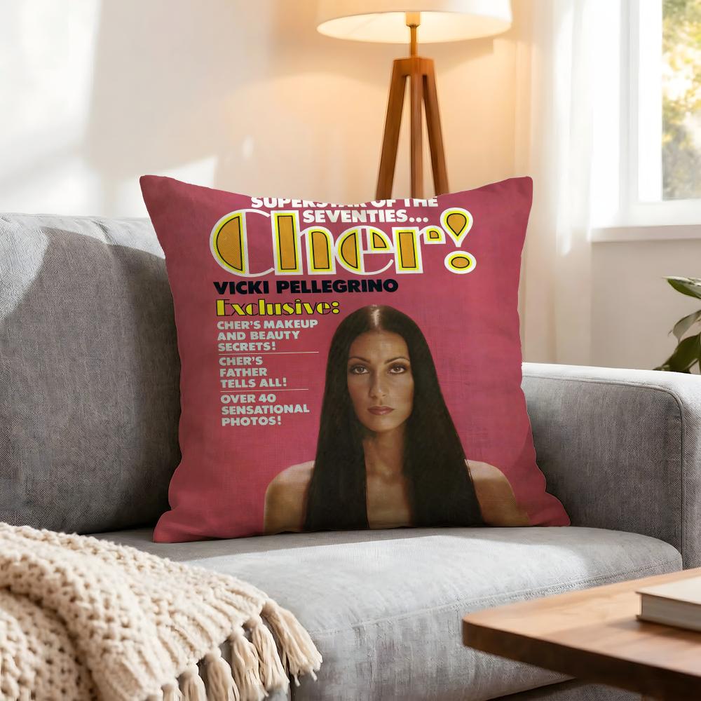 Singer Cher Cushion Cover 1Pcs Decorative Covers Soft Cushion Case For Sofa Couch Decor 40X40 45X45 Pillowcases