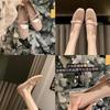Fashion Flat Shoes for Women 2025 Spring and Autumn Casual Diamonds Square Toe Pure Color Mary Jane Ballet Shoes for Women Ladies