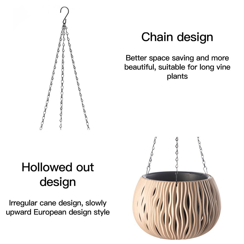 Imitation Rattan Hängepflanzgefäß Langlebiger Dekorativer Minimalistischer Blumentopf Hängekorb für Wohnzimmer Terrasse