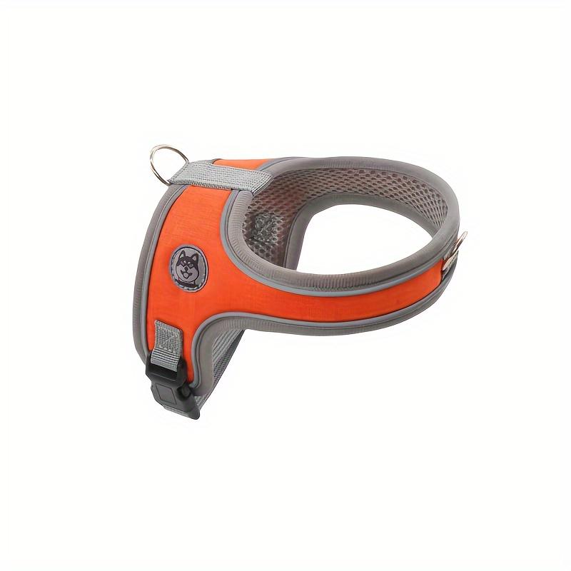

Дышащая сетчатая шлейка для собак, регулируемая, светоотражающий нагрудный ремень для домашних животных малых и средних пород, мультяшный дизайн, можно стирать в стиральной машине S оранжевый