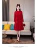 New Autumn/Winter Red Cheongsam Long-Sleeve Wedding & Homecoming Dress