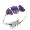 Natural Amethyst Rough 925 Sterling Silver Jewelry Ring Size Adjustable D9k60