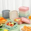 1/4pcs Sandwich Container Lunch Box Toast-shaped Food Storage Device with Cover Reusable Home Camping Picnic Students