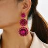 Teardrop Fashion Round Crystal Glass Long Dangle Drop Earrings Luxury Design Vintage Unusual Dainty Earring Pendant Jewelry Gift