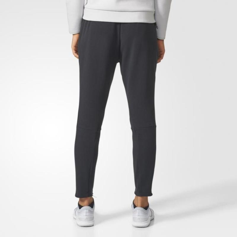 adidas Lifestyle Casual Series Solid Color Comfortable Long Pants Knitted Sports Pants Women Bottoms Black BR1919