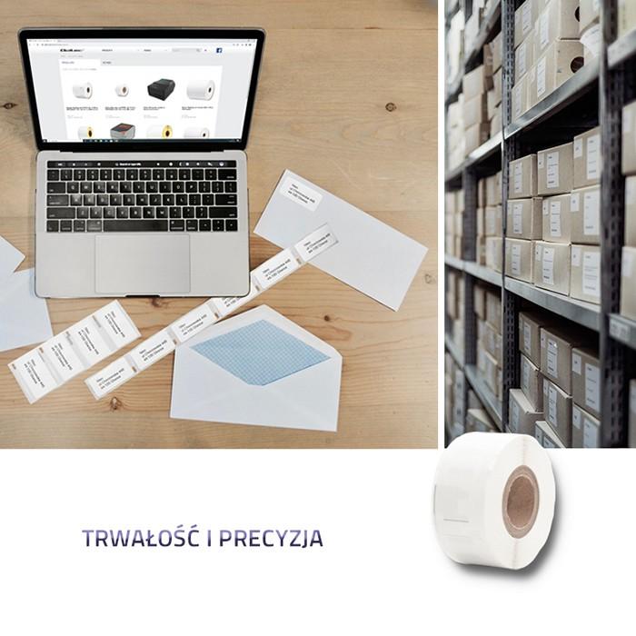 Qoltec Tape for DYMO D1 45013 | 12mm x 7m | White/Black Print