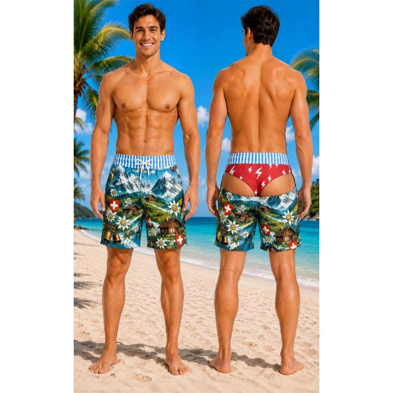 Pantalon de plage motif fesses factices amusant Décontracté 2026 Été Nouveau Homme Impression 3D Short de plage de vacances Cadeau de voyage pour hommes Shorts