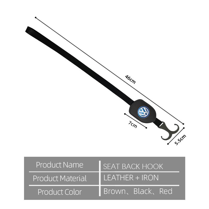 WET1 For Volkswagen VW Car Headrest Double Hook Black Rope Fixed Hook Adjusting Hanger Polo Jetta Sagitar Magotan Passat B5 B6 B7 CC