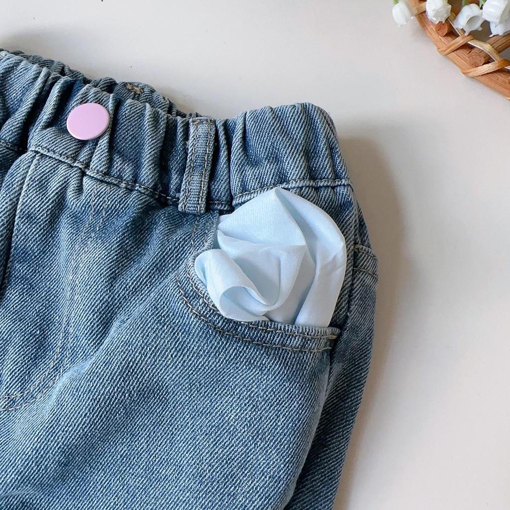 Korean Style Girls' Fashion Print Jeans - Spring/Autumn Edition, Casual & Versatile