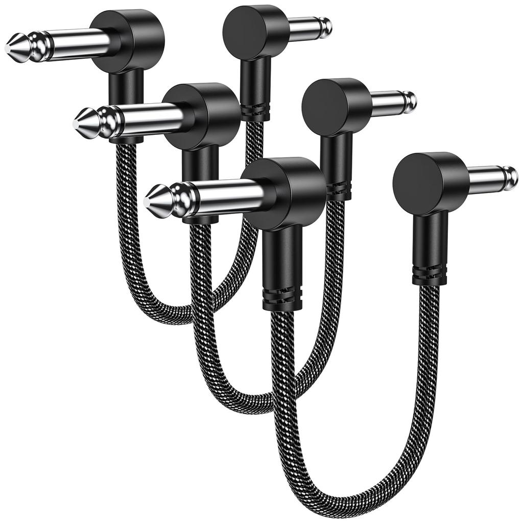 MOSWAG Patch Cables, 6-inch to 14-inch Guitar Patch Cables, 3-Pack
