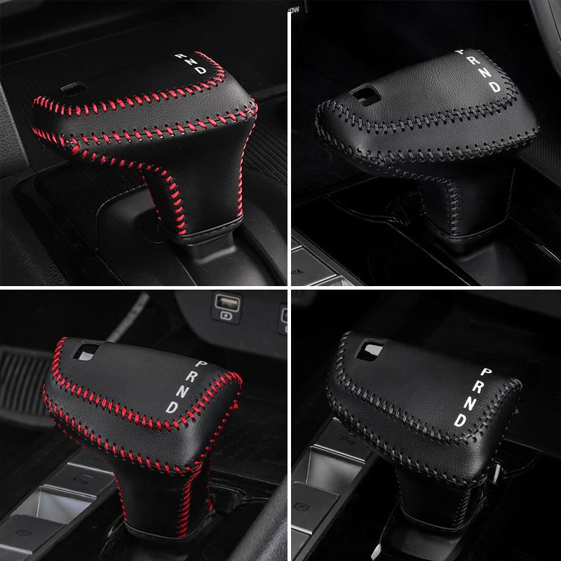 Speed Leather Gear Collars Car Shift Knob Armrest Cover Case For Hyundai Elantra CN7