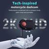 2K HD Motorcycle Dash Cam with WiFi, Image Stabilization, and IP66 Waterproof.
