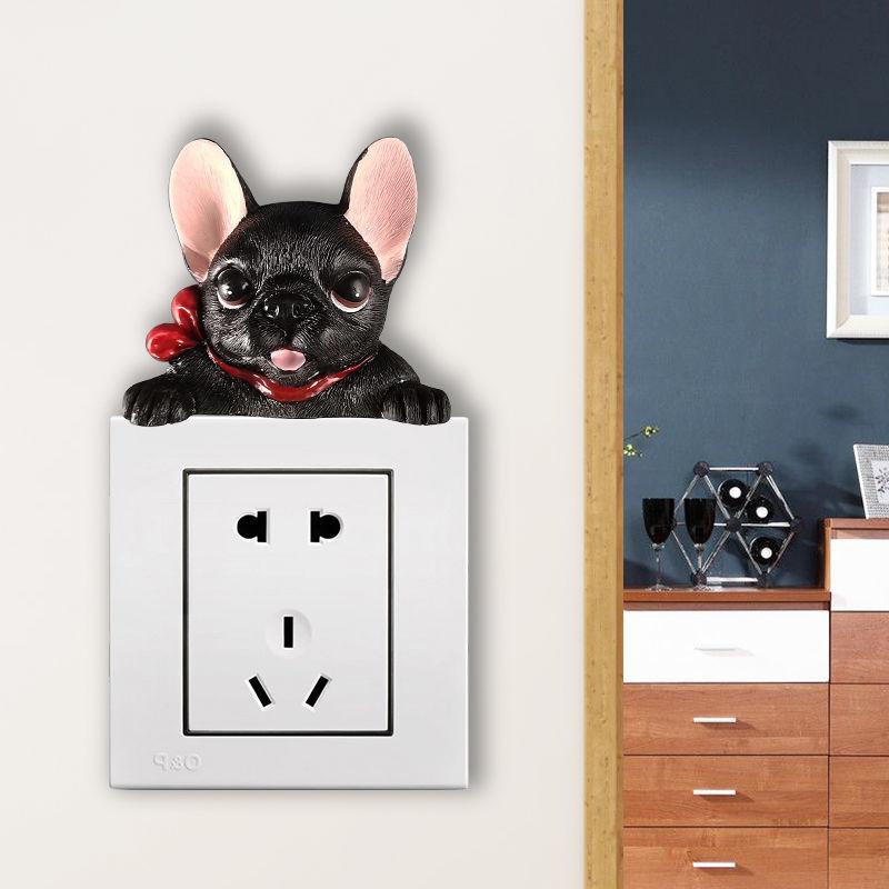Creative Resin 3D Switch Stickers Living Room and Bedroom Wall Cartoon Switch Wall Stickers Decoration Protector Cover DIY