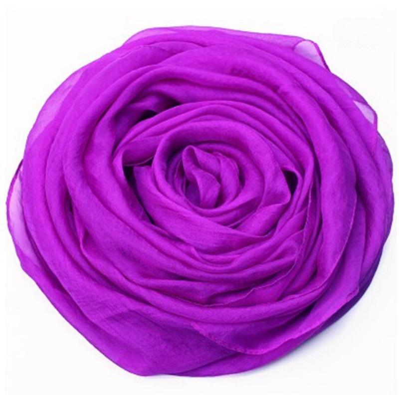 Extra Large Imitation Silk Scarf Solid Color Silk Scarf Seaside Beach Towel Long Spring and Autumn Women's Gauze Scarf Chiffon Scarf Women