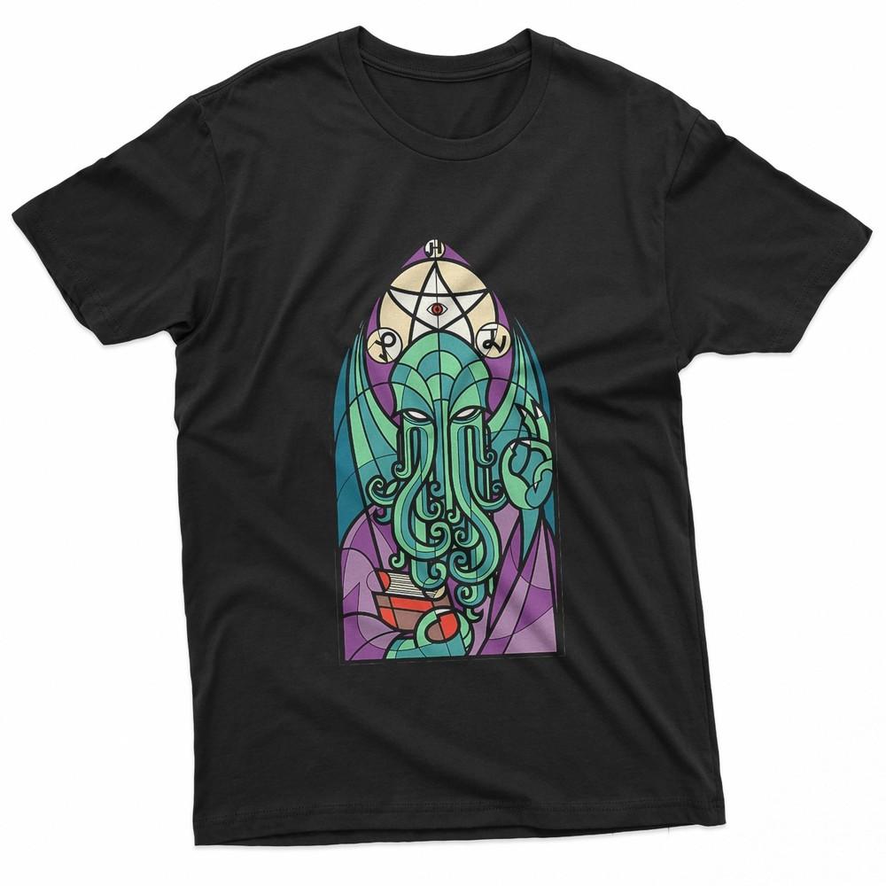 

Cthulhu Church Stained Glass Cosmic Horror Gothic TShirt Unisex T-Shirt S
