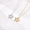 Trendy Multicolor Star Zincon Pendant Necklace For Women Stainless Steel Chain Choker Vintage Necklace Female Daily Jewelry Gift