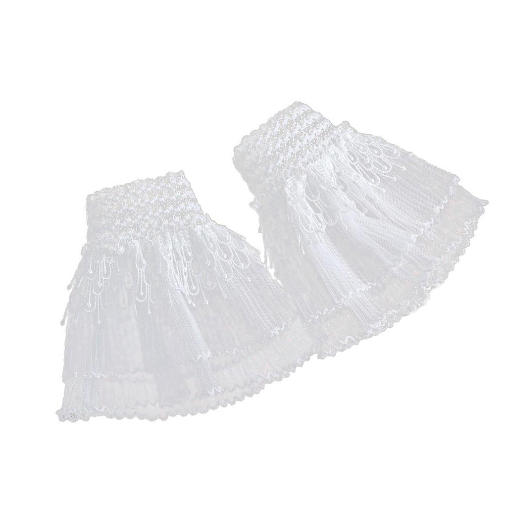 Elegant Arm Sleeves with Lace Flower Double Layer Design Decorative Wrist Cuffs For Women Sweater Outfit Accessories