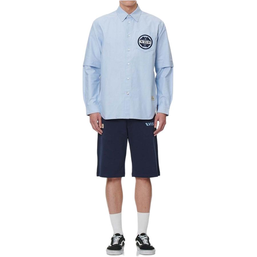 Evisu Buddha Head Pattern Comfortable Casual Versatile Shorts Men shorts Dark-Blue 2ESHTM1ST424XX