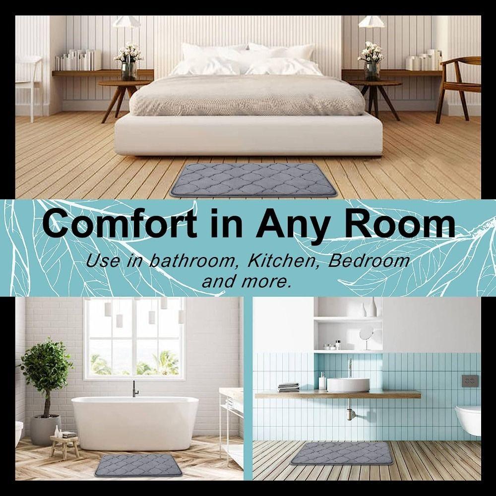 Household Super Absorbent Floor Mat Anti Slip Quick-Drying Door Mat Coral Velvet Bathroom Floor Mat for Kitchen