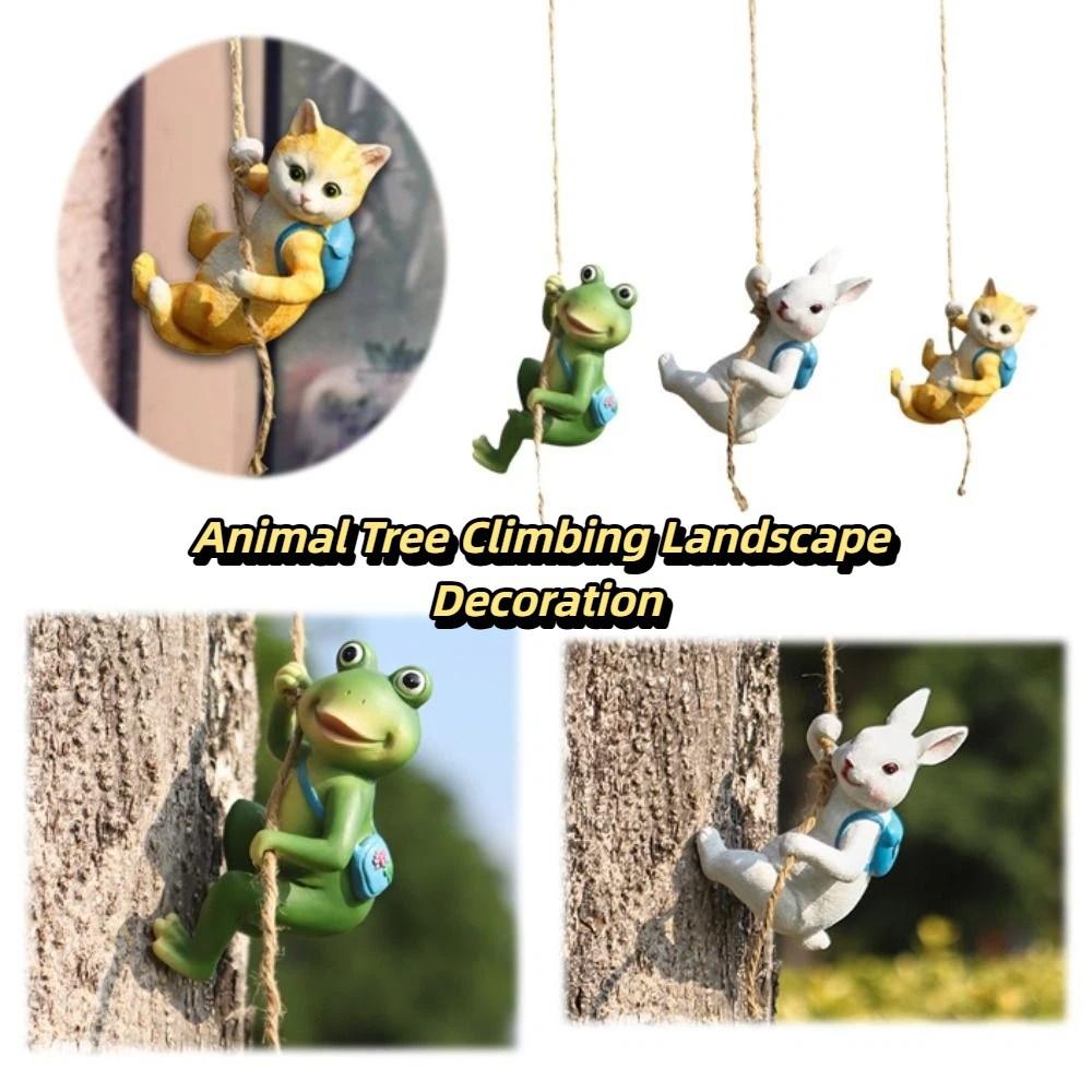 Figurine Design Animal Climbing Ornament Miniature Size Climbing Animal Statue  Balcony Decor