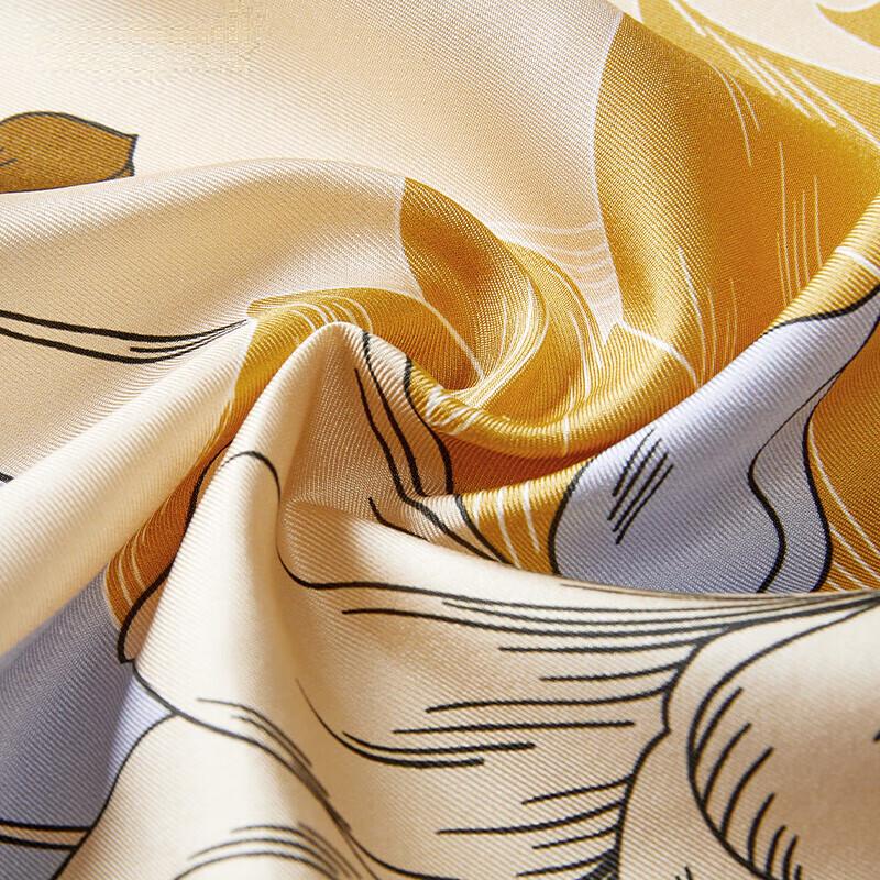 Wanshili Magnolia Rhyme 100% Mulberry Silk Square Scarf