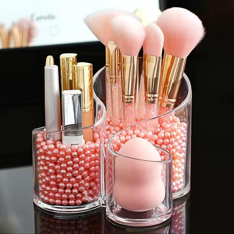 Clear Acrylic Makeup Brush Holder Desk Cosmetic Organiser Lipstick Storage Lipstick Storage Holder