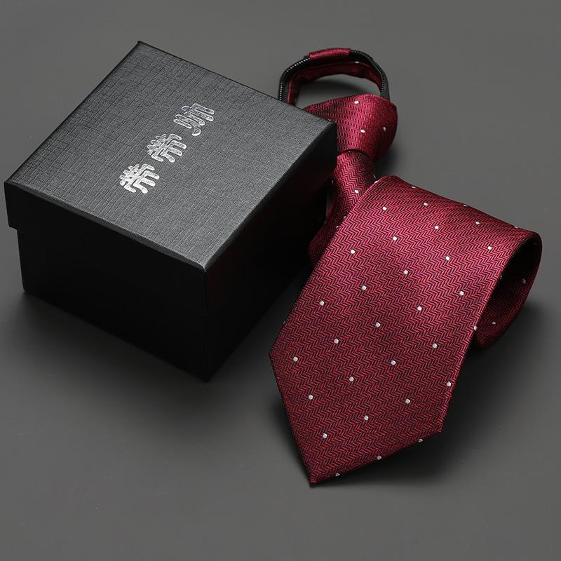 Groom'S Wedding Men'S And Women'S Business Ties, Formal Wear, Black Zipper-Style Korean Version, Narrow Lazy Man, No Stripes, Suit And Tie