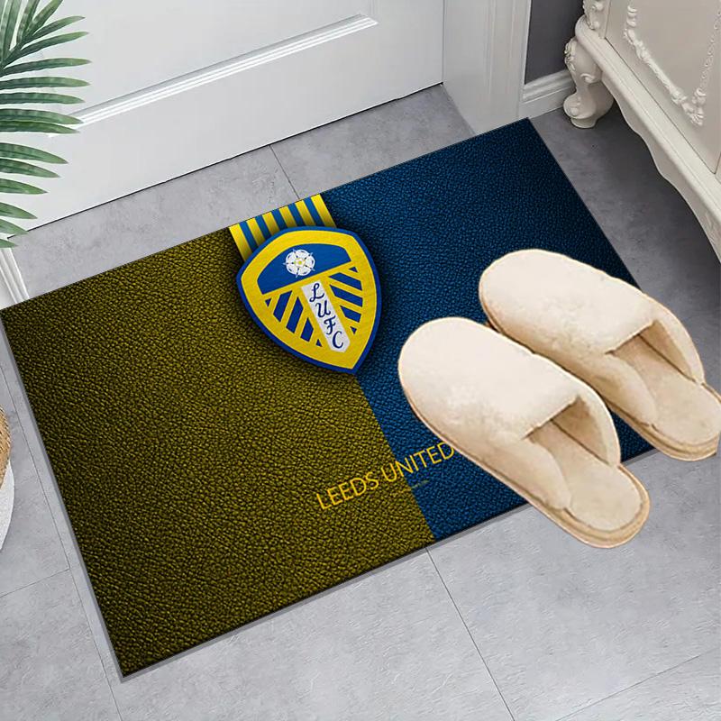 1PC Leeds United Crest Design Rug Game Carpet, Floor Mat for Bedroom Living Room Entryway Rug, Home Decor Idea Gift for Christmas birthday