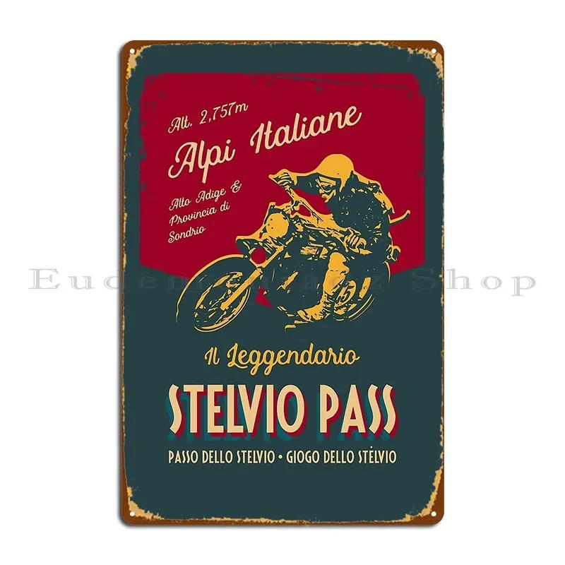 

Passo Di Giau Stelvio Pass Retro Motorcycle T Shirt Sticker Italy Flag Colors Metal Printed Home Wall Mural Club Tin Sign Poster 40x30cm
