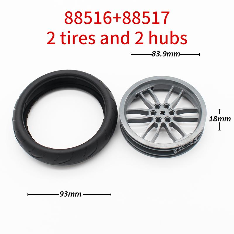 MOC Technisches Reifen Radnabe DIY Bausteine Auto LKW 44309 70695 15413 Konstruktionsbausteine Kompatibel Motorrad Rennen Spielzeug