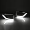 BAKUGO 2Pcs Car LED Daytime Running Light Turn Signal Light DRL Fog Lamp for Nissan Navara NP300 2015 2016 2017 2018 2019,White,