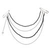 Elegant Brooch Pin Featuring Tassels and Chain Detail Decorated by Imitation Pearls for Personalizing Garments