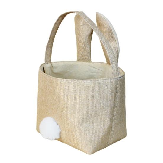 Storage Bag Food-Grade Easter Bunny Bucket with Soft Flocked Ears Pom-pom Tail Large Capacity Toy Candy Holder Kids Storage Container коричневый 860₽