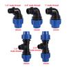 Conector Rápido para Tubería de PE de 20/25/32 mm Rosca Macho de 1/2" 3/4" 1" Codo en T Junta de Reparación Riego de Jardín Suministro de Agua para Tierras de Cultivo 1/5 Piezas