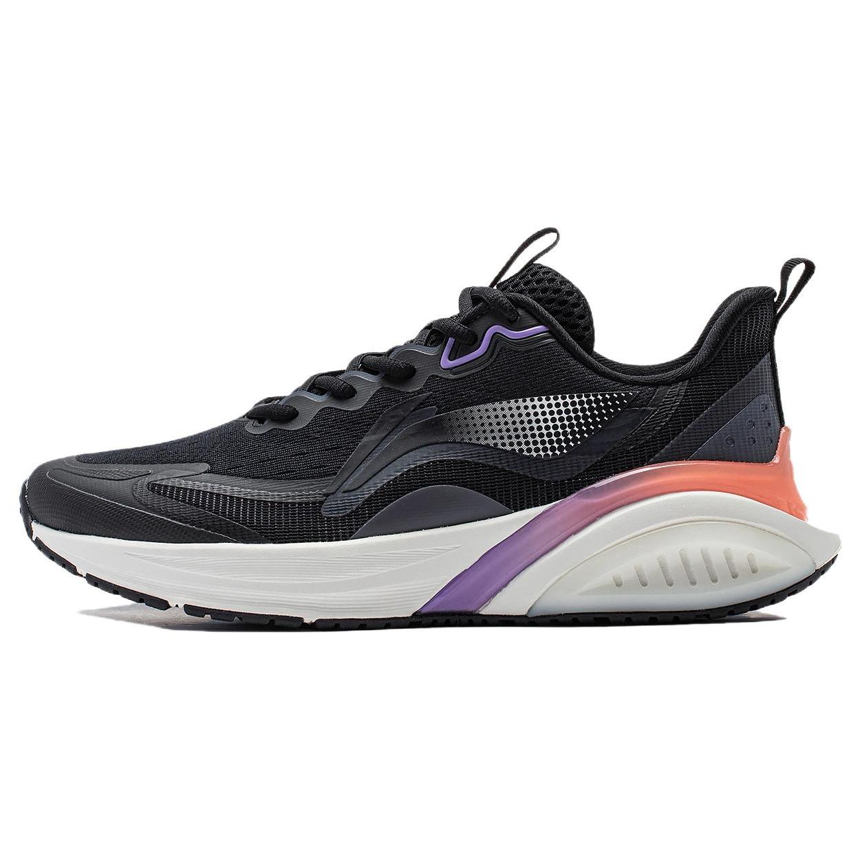 

New LiNing Cloudy Anti Slip Wear Resistant Low Top Running Shoes Women s Black Purple ARST068-3 37